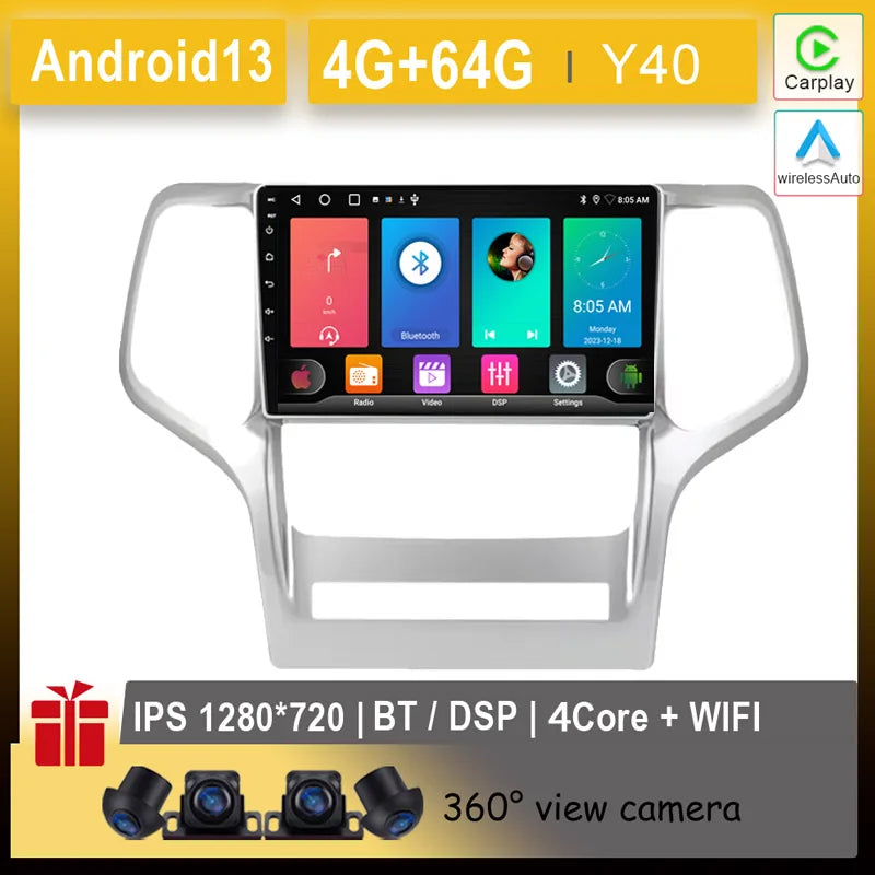 Car Android For Jeep Grand Cherokee WK2 2010 - 2013 Auto Radio Multimedia Player Stereo Video Touchscreen Navigation GPS WIFI