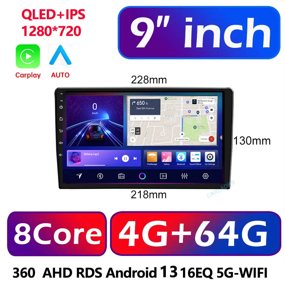 2 din Car play Android Radio Multimedia 7 9 10 inch CarPlay Android 13 Auto  stereo receiver Player 2DIN GPS 4G 64G