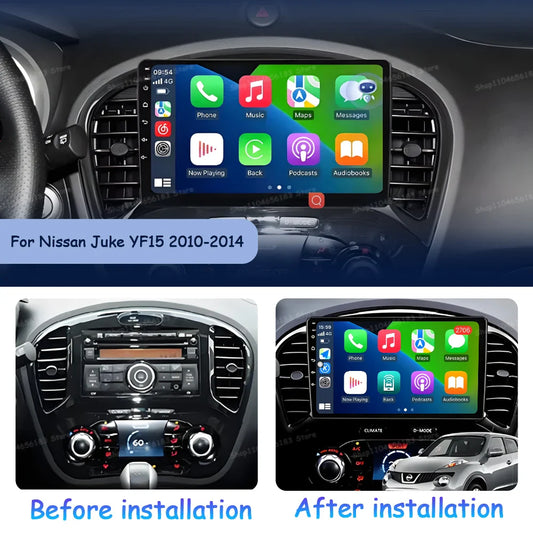 Carplay Android OS for Nissan Juke YF15 2010 - 2014 QLED Touch Screen 9 '' Car Radio Stereo Player GPS Navigation WiFi Head Unit