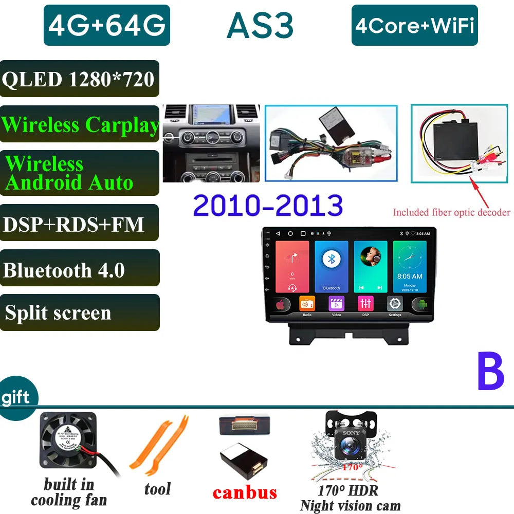Car Radio Carplay For Land Rover Range Rover Sport 2005-2013 Navigation GPS Android Auto Multimedia Player 4G Wifi No 2din DVD