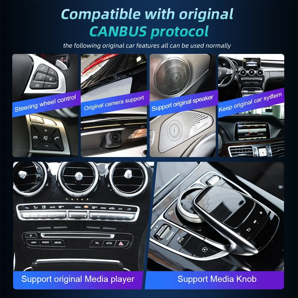 Linux Car Radio Carplay Touch Screen For Mercedes Benz C GLC V A GLA CLA Class W176 X156 C117 W205 C253 W446 Central Monitor