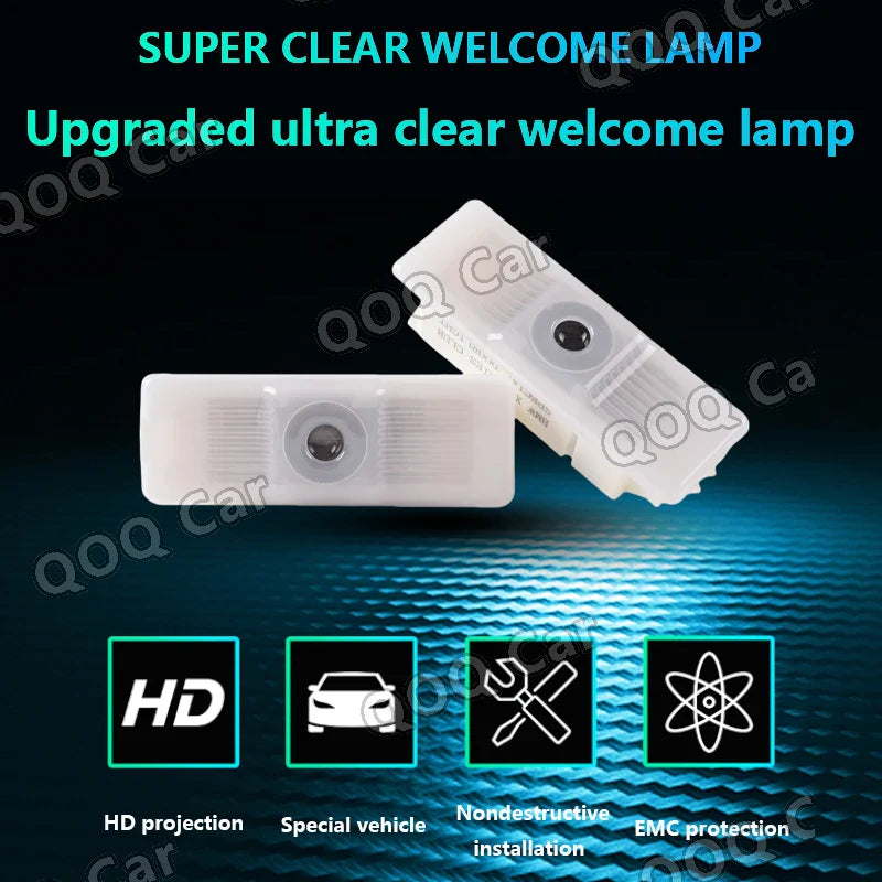 LED Car Welcome Laser Light For Rolls Royce Phantom Cullinan Ghost Spectre Wraith Projector Shadow Icon Decorative Lamp HD Glass