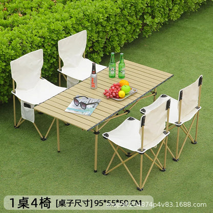 Outdoor Folding Table, Egg Roll Table, Stall, Convenient Camping Table And Chair Set, Picnic Chair Full Set Of Equipment
