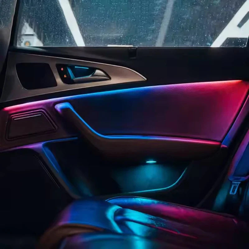 20 in 1 Ambient Lighting Car Kit For Audi A6 RS6 2012-2018 Hidden Built-in Light Strip Dashboard Door Decoration Atmosphere Lamp