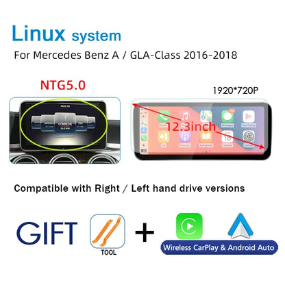 Linux Car Radio Carplay Touch Screen For Mercedes Benz C GLC V A GLA CLA Class W176 X156 C117 W205 C253 W446 Central Monitor