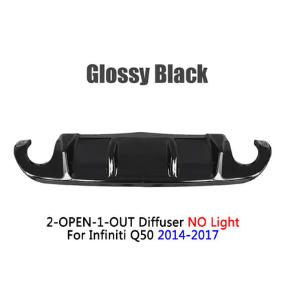 Diffuser For Infiniti Q50 2014-2017 Accessories Rear Bumper Posterior Lip W/ Light Body Kit Auto Exterior Modification Parts HOT