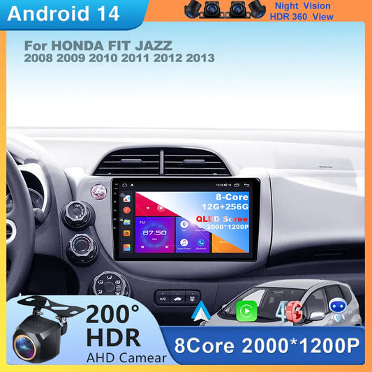 Android 14 For HONDA FIT JAZZ 2008 2009 2010 2011 2012 2013 Car Stereo Radio Multimedia Wireless Carplay Android Auto GPS 4G BT