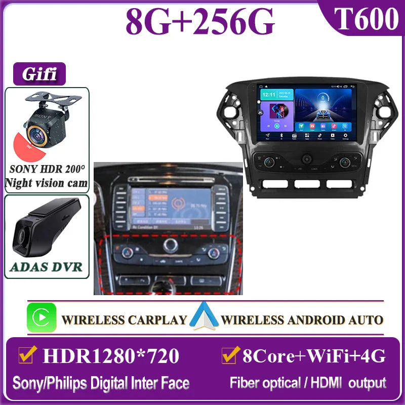 Autostereo 14 For Ford Mondeo MK4 2007-2014 Car Multimedia Video Player GPS Navigation Radio Android 13 Auto Carplay No 2Din DVD