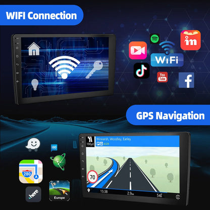 ESSGOO 9 Inch touchscreen 2 DIN Car stereo radio Android 14 Wireless Carplay Android auto play  GPS Navi WiFi FM RDS SWC BT USB