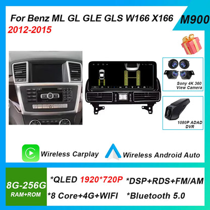 Android 14 Radio For Mercedes Benz ML GL GLE GLS W166 X166 2012-2019 12.3” 4.5NTG 5.0NTG Car Raido Multimedia Video Player GPS