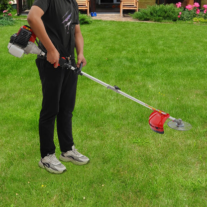 52cc Hedge Strimmer Gasoline 2Stroke Brush Cutter Grass Wacker Weed Eater Lawn Mower Yard Pruner 10 In 1 power tools