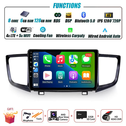 Car Radio Carplay For Honda Pilot 2016 - 2019 GPS Navigation Android Auto Stereo Multimedia Player 5G Wifi Screen BT RDS