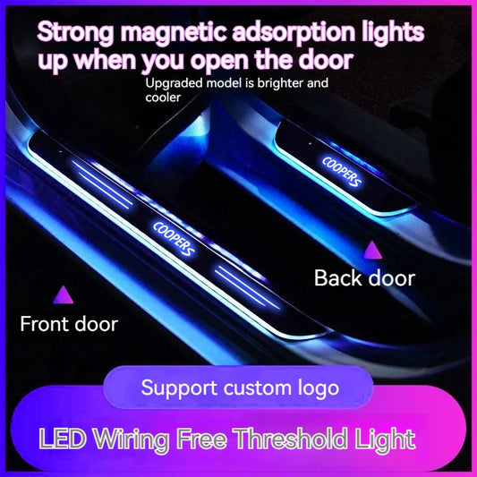 For Mini Cooper S R50 R51 R52 R56 R57 R58 R59 R61 R62 R53 R54 R55 F54 F55 F56 R60 Car Wireless LED Welcome Pedal Threshold Light