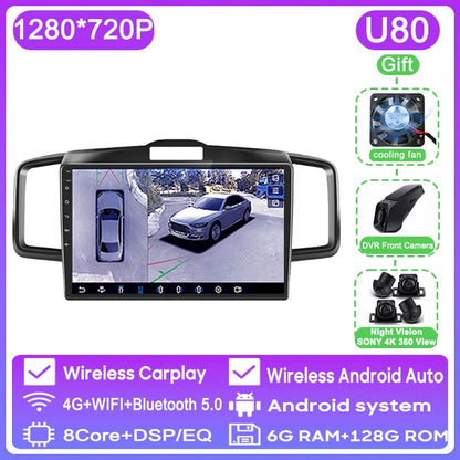 WIFI For Honda Freed 1 2008 - 2016 Car Radio Multimedia Video Player Navigation GPS Android Auto QLED Screen No 2din 2 din DVD