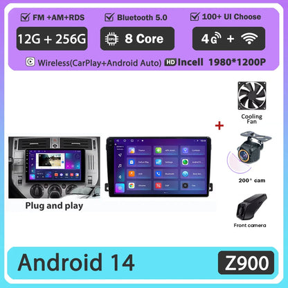 For Ford C-MAX 2003 - 2010 Android 14 Carplay Auto Car Radio Multimedia Video Player Navigation GPS No 2Din 2 Din DVD DSP 4G