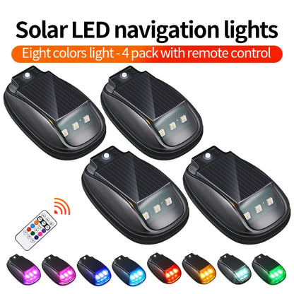 4x Solar Wireless No Drill Cab Lights for Truck Roof, Solar-Powered Truck Cab Lights with Auto Sensor Luces para Techo de Carro