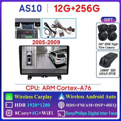 Car Radio Carplay For Land Rover Range Sport 2005 2006 2007 2008 2009  Multimedia Player GPS Navigation Android Auto 5G Wifi