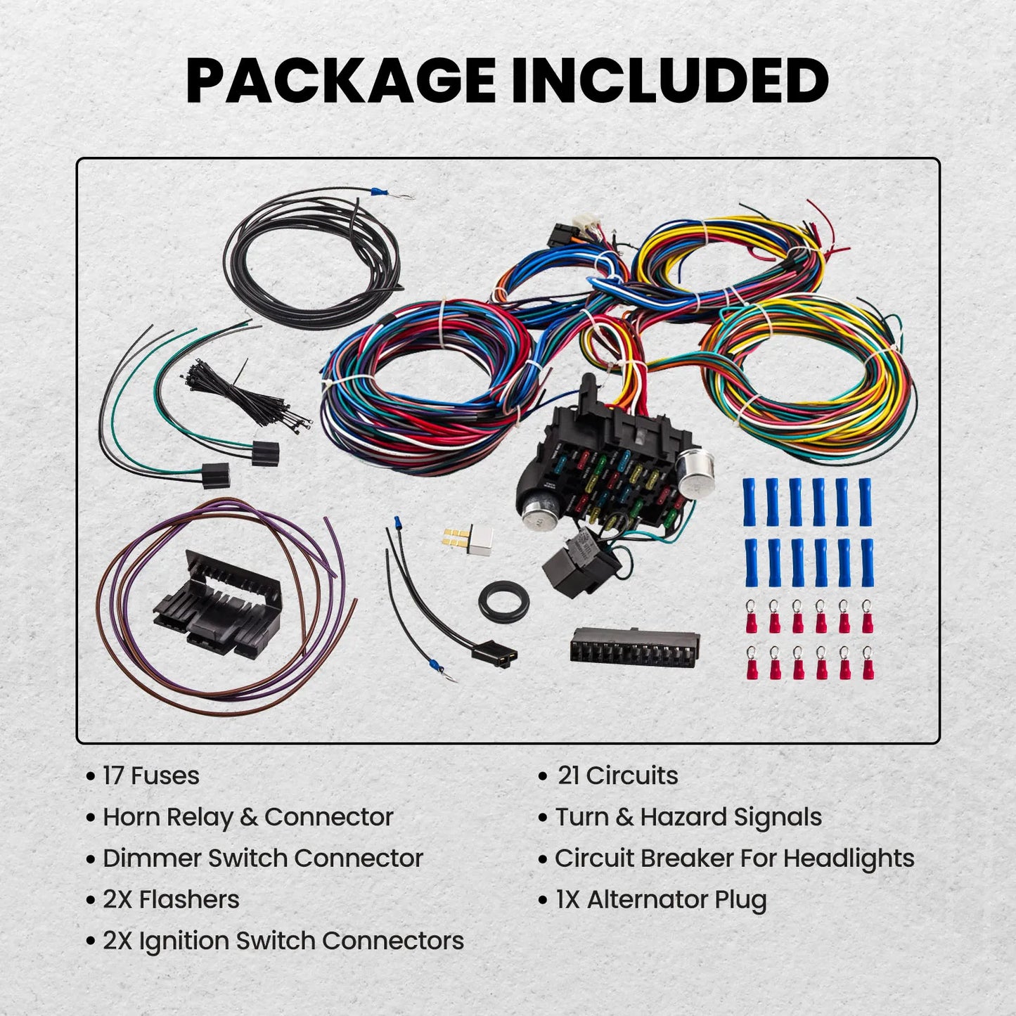 21 Circuit Wiring Harness Street Rod Rod Universal Wire Kit for CHEVY Kit new For Holden for Ford for GMC