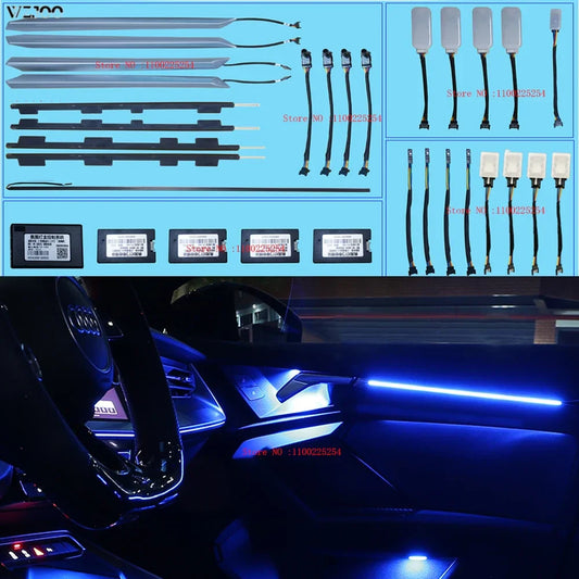 Atmosphere Lamp For A3 A3L 2021-2025 Dynamic Magic 30 Colors Mobile Control Saddle Trim Car RGB magic Symphony Ambient LED Light