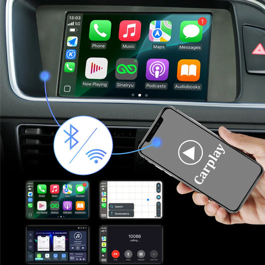 Wireless Carplay for Audi A4 B8 A5 Q5 2009-2015, Support Apple Carplay Android Auto AirPlay Mirroring Rear Camera USB Player