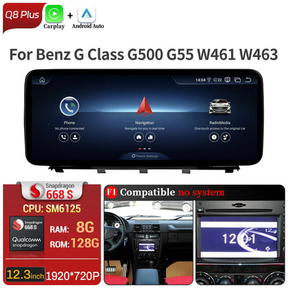 Car Radio For Mercedes Benz G Class G500 G55 W461 W463 2008-2015 Android 14 Wireless BT Carplay Snapdragon 680 Head Unit Screen