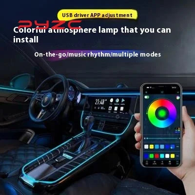 For Honda BREEZE Car Interior Mood Ambient Light RGB 64-Color LED Smart Remote Control Atmosphere Lamp Energy Saving Kit