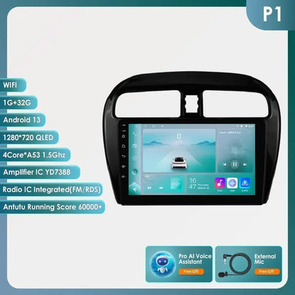 Hizpo Carplay 4G 360 Camera Android Car Radio for Mitsubishi Mirage 2012-2023 Space Star Dodge Attitude Video GPS 2din Autoradio