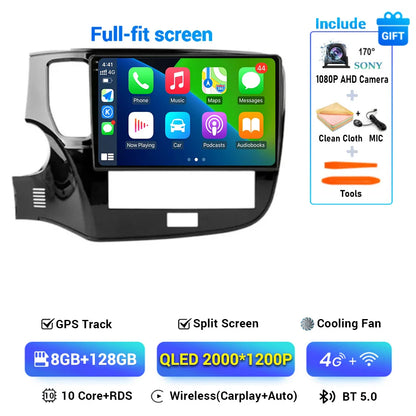 Android 14 CarPlay Auto Car Radio For Mitsubishi Outlander 3 III GF0W GG0W 2018 2019 2020 2021 Multimidia Video Player Stereo 4G