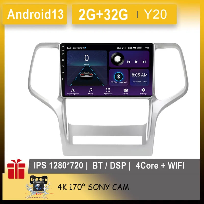 Car Android For Jeep Grand Cherokee WK2 2010 - 2013 Auto Radio Multimedia Player Stereo Video Touchscreen Navigation GPS WIFI