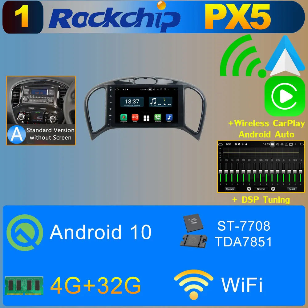 2Din Android 11 8G+128G Car Radio Stereo For Nissan Juke YF15 2010-2019 GPS Navigation Bluetooth 5.0 Tethering Carplay Autoradio