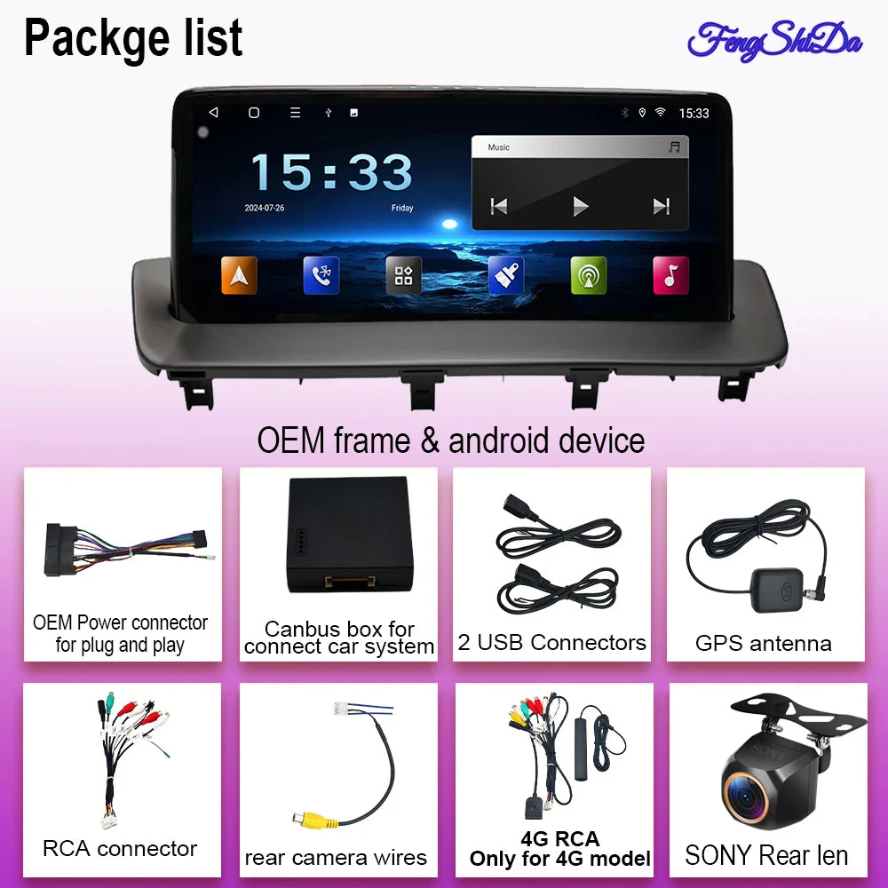 10.25 Inch Android 14 For MAZDA CX-9 CX 9 CX9 2016-2021 Car Radio Multimedia Player GPS Navigation Carplay Android Auto 2din DVD