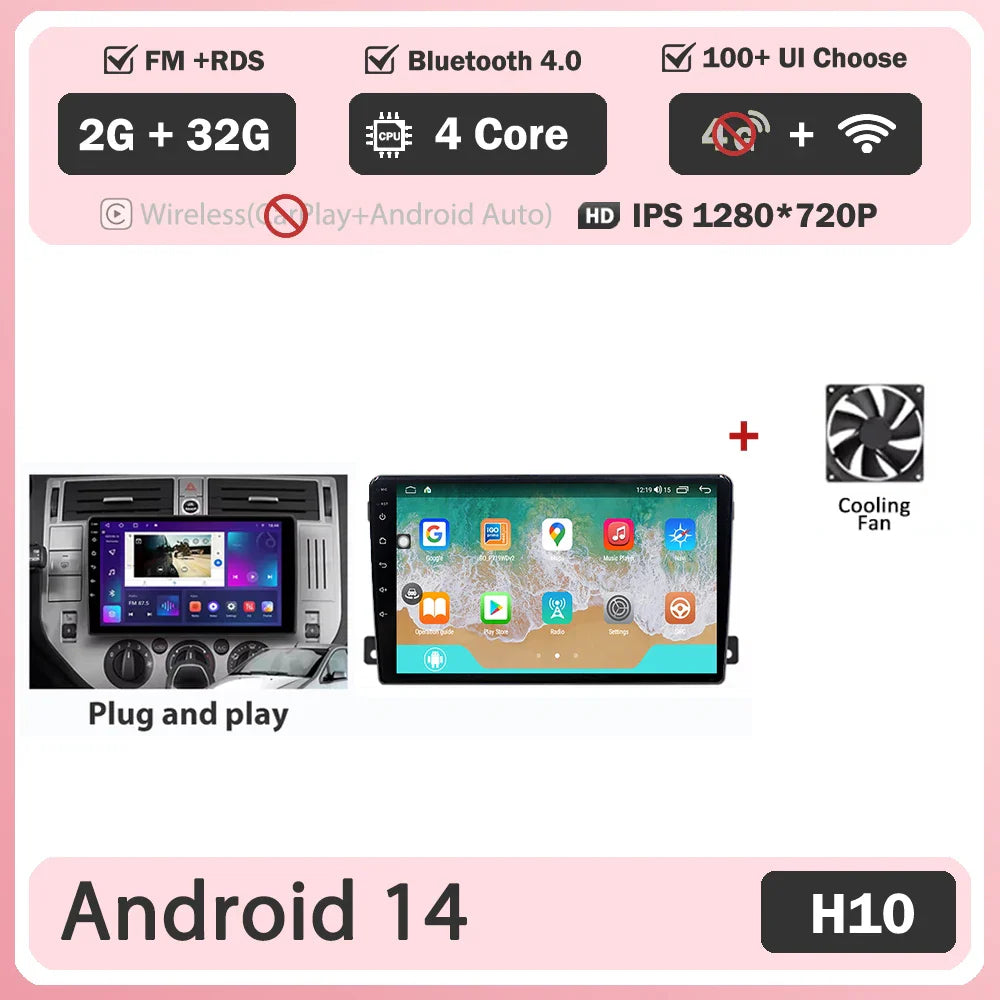 For Ford C-MAX 2003 - 2010 Android 14 Carplay Auto Car Radio Multimedia Video Player Navigation GPS No 2Din 2 Din DVD DSP 4G