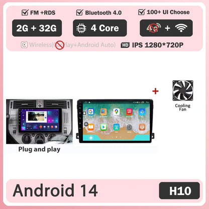 For Ford C-MAX 2003 - 2010 Android 14 Carplay Auto Car Radio Multimedia Video Player Navigation GPS No 2Din 2 Din DVD DSP 4G