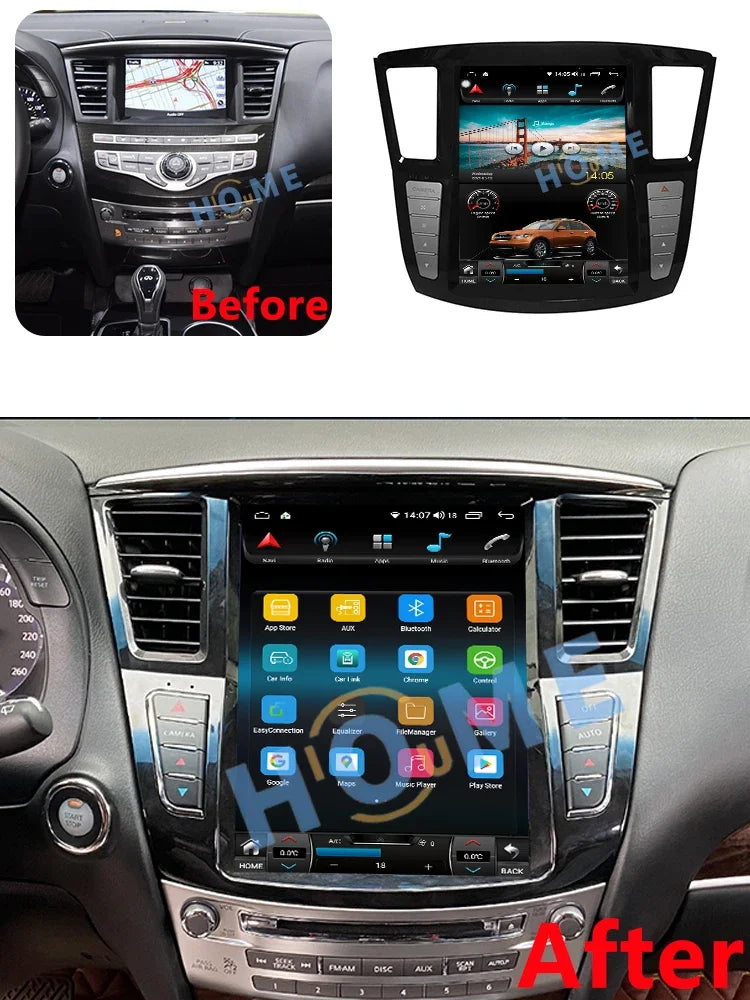 Android 12 Carplay Auto For Infiniti QX60 JX35 2014- 2019 Car Radio Automotive Multimedia Tesla Screen Bluetooth GPS WIFI DSP
