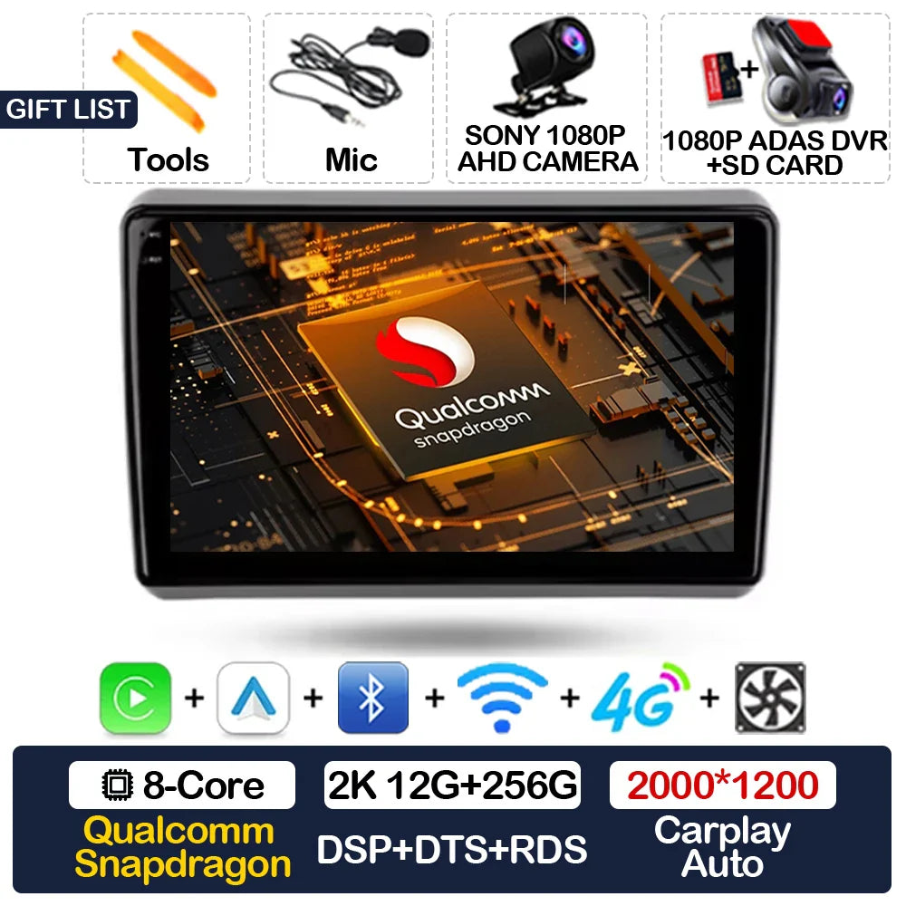 Android 15 Car Radio For Dodge Dart 2012 - 2016 BT Head Unit 4G WIFI Qualcomm GPS NAVI 2DIN Multimedia Video Player QLED LTE 5G