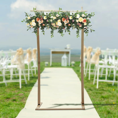 7FT Wood Wedding Arch Stand Decoration for Wedding Parties Garden Outdoor Indoor Backdrop Bridal Party Flower Frame Background