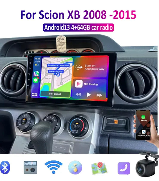 9 Inch Android 13.0 4G+64GB For Scion XB 2008-2015 Car GPS Navigation Multimedia Player Radio Tape Recoder Head Unit DSP Carplay