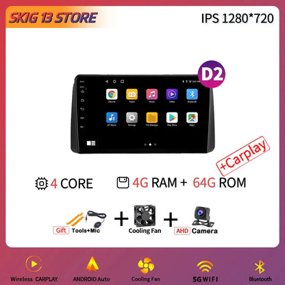 Wireless Carplay WIFI 2DIN Car Radio Android 14 for Chrysler Grand Voyager 5 2011-2015 Multimedia Video Player Navigation GPS