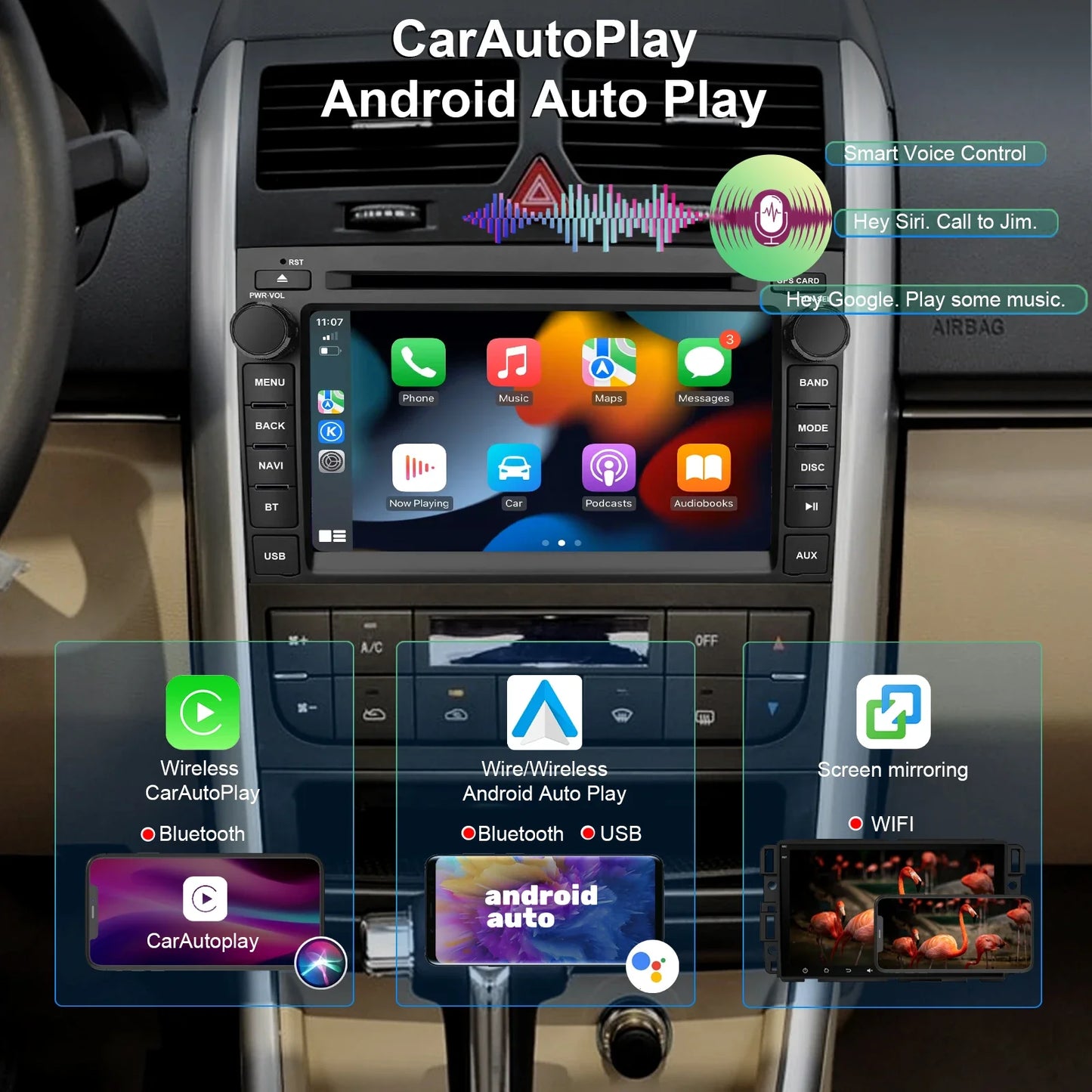 Car Stereo for GMC Acadia Savava Yukon Sierra/Chevy Silverado Tahoe Equinox/Buick Enclave,Android 13 Carplay Autoplay