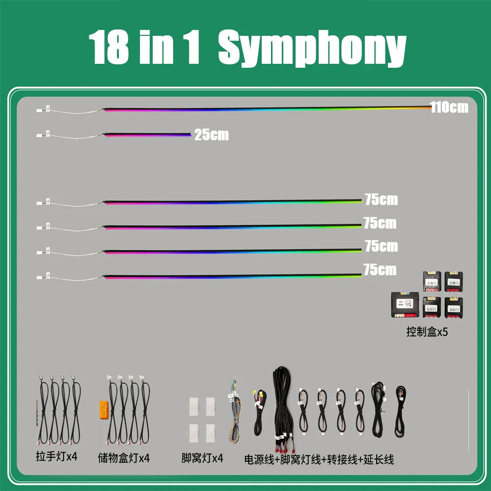 Ambient Light For A6 C7 S7 S6 A7 RS6 RS7 2012-2018 environmental Backlight Atmosphere Lamp Kit Symphony 256 Colors