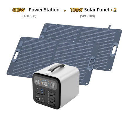 LiFePO4 600W Solar Generator Portable Power Station 100W 200W Foldable Solar Panel Charger Green Power for Phone Laptop iPad