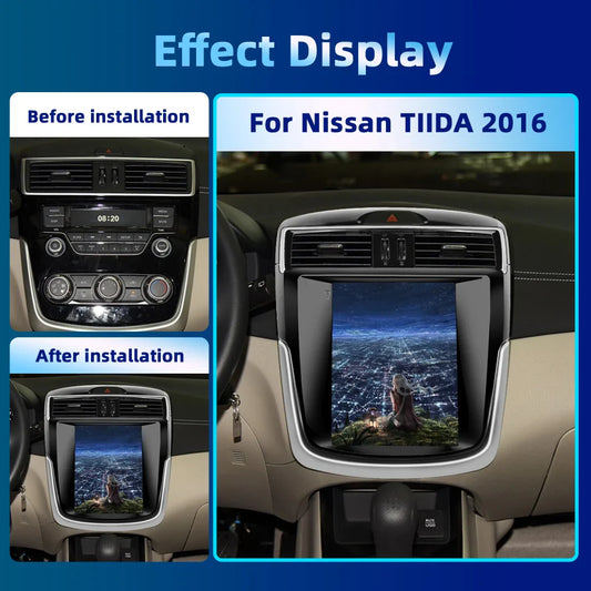 Podofo 8+128G 9.7''Car Radio For Nissan TIIDA 2016 Multimedia Player Carplay Android Auto 8Core WIFI&4G GPS Navigation Car Audio