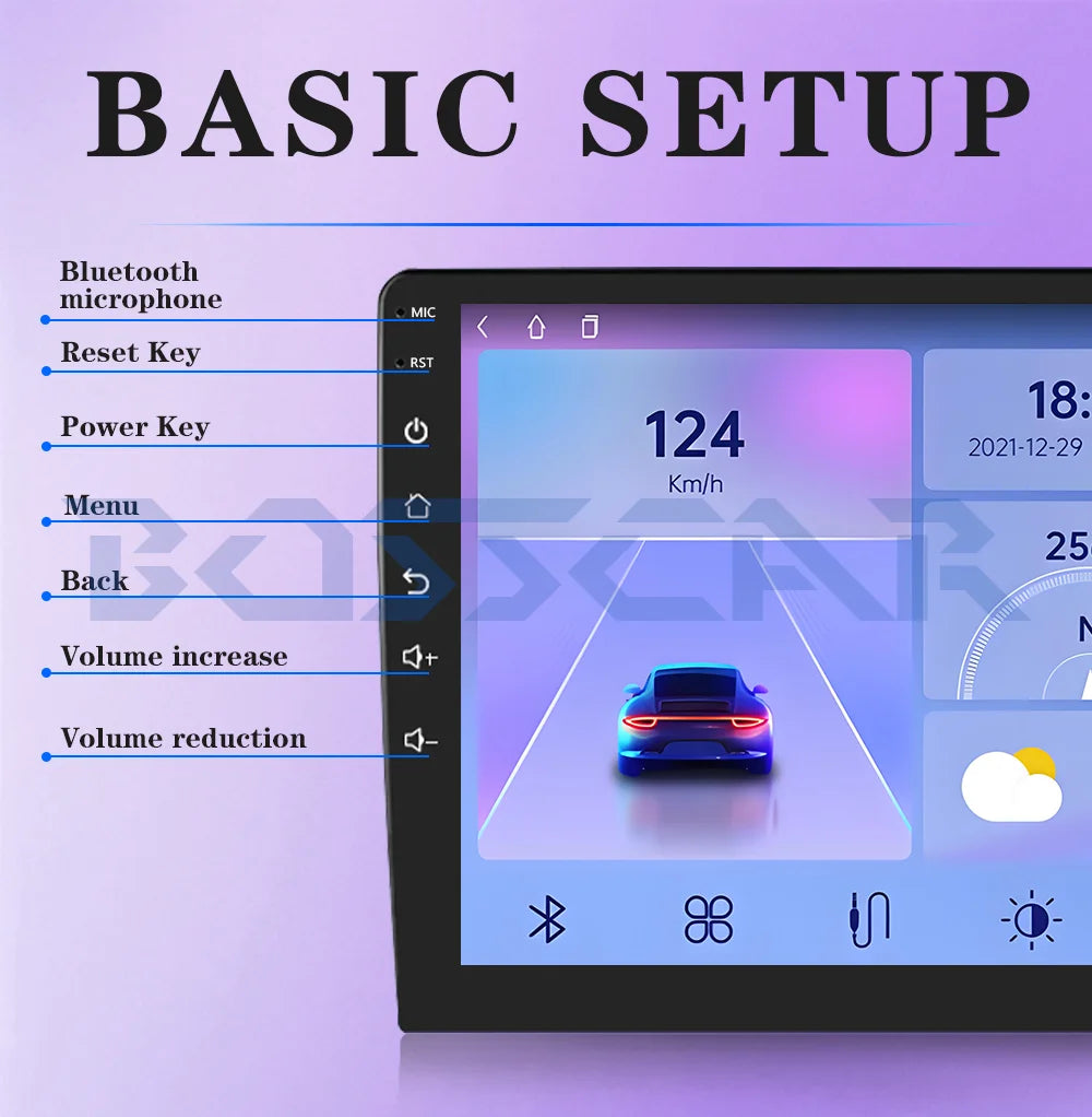 BOSSCAR 9" Car Radio For Hyundai Verna Accent Solaris 2010-2016 2Din Android Car Stereo DVD GPS Navigation Player QLED Carplay