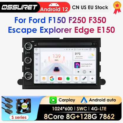 2Din AI Carplay Android Car Radio For Ford F150 F250 F350 Escape Explorer Edge E150 Mustang GPS Multimedia Player Octa Core 7862