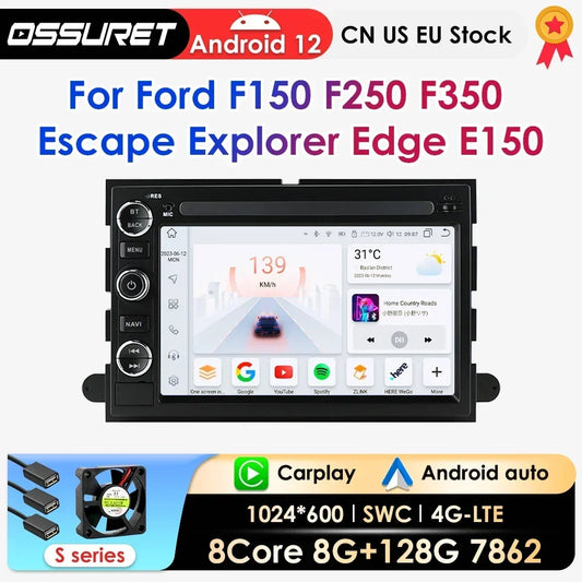 2Din AI Carplay Android Car Radio For Ford F150 F250 F350 Escape Explorer Edge E150 Mustang GPS Multimedia Player Octa Core 7862