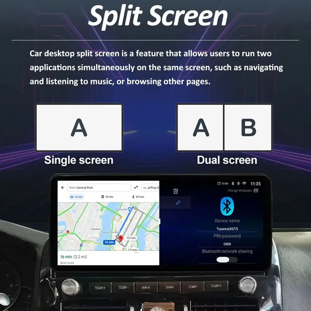 Carplay 12.3 inch Ultra-thin Screen for Ford EcoSport 2013 - 2017 Android 14 GPS Navigation Car Video Multimedia Player BT WiFi