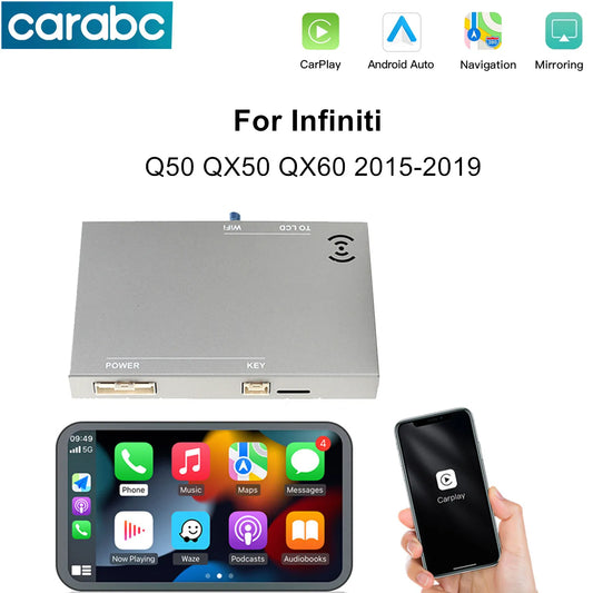 Wireless Carplay Android Auto For Infiniti Q50 QX50 QX60 2015-2019 Car Multimedia Support Bluetooth Wireless Airplay