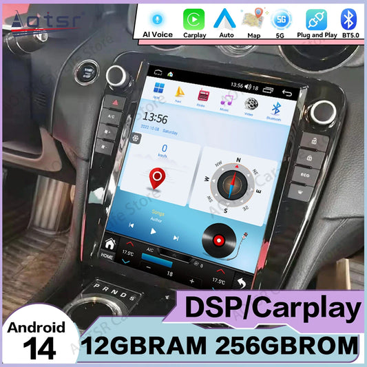 256GB AI Voice AUTO Carplay Multimedia Stereo Android 14 Player For Jaguar XJ XJL 2010~2018 GPS Navigation CAR Radio Head Unit