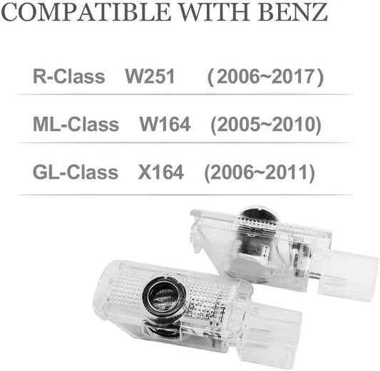 For Mercedes Benz GL class X164 gl350 gl450 gl500 gl550 2006~2011 Accessories Car Door LED Logo Light Projector Welcome Lamp For