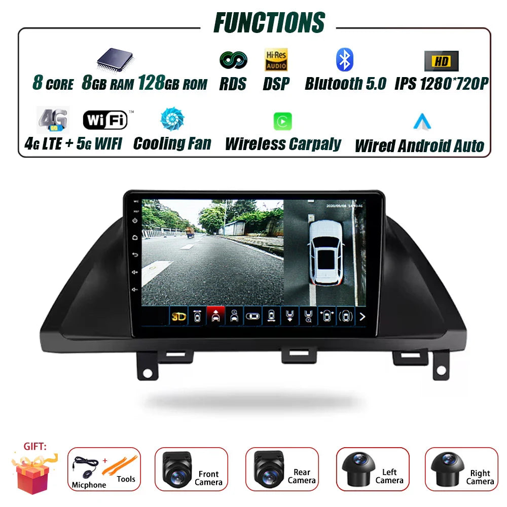 Car Radio For Honda Odyssey 2005 - 2010 Multimedia Stereo Video Player Navigation GPS Carplay 4G WIFI Android Auto 360 Camera BT